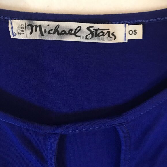 Michael Stars Womens Long Sleeve Top Purple One Size OS Keyhole Crew Neck - Picture 3 of 9